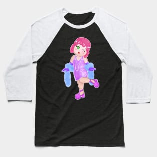 Kawaii Flapper Girl Baseball T-Shirt